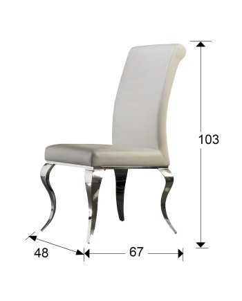 SILLA ·BARROQUE· ACERO BLANCA